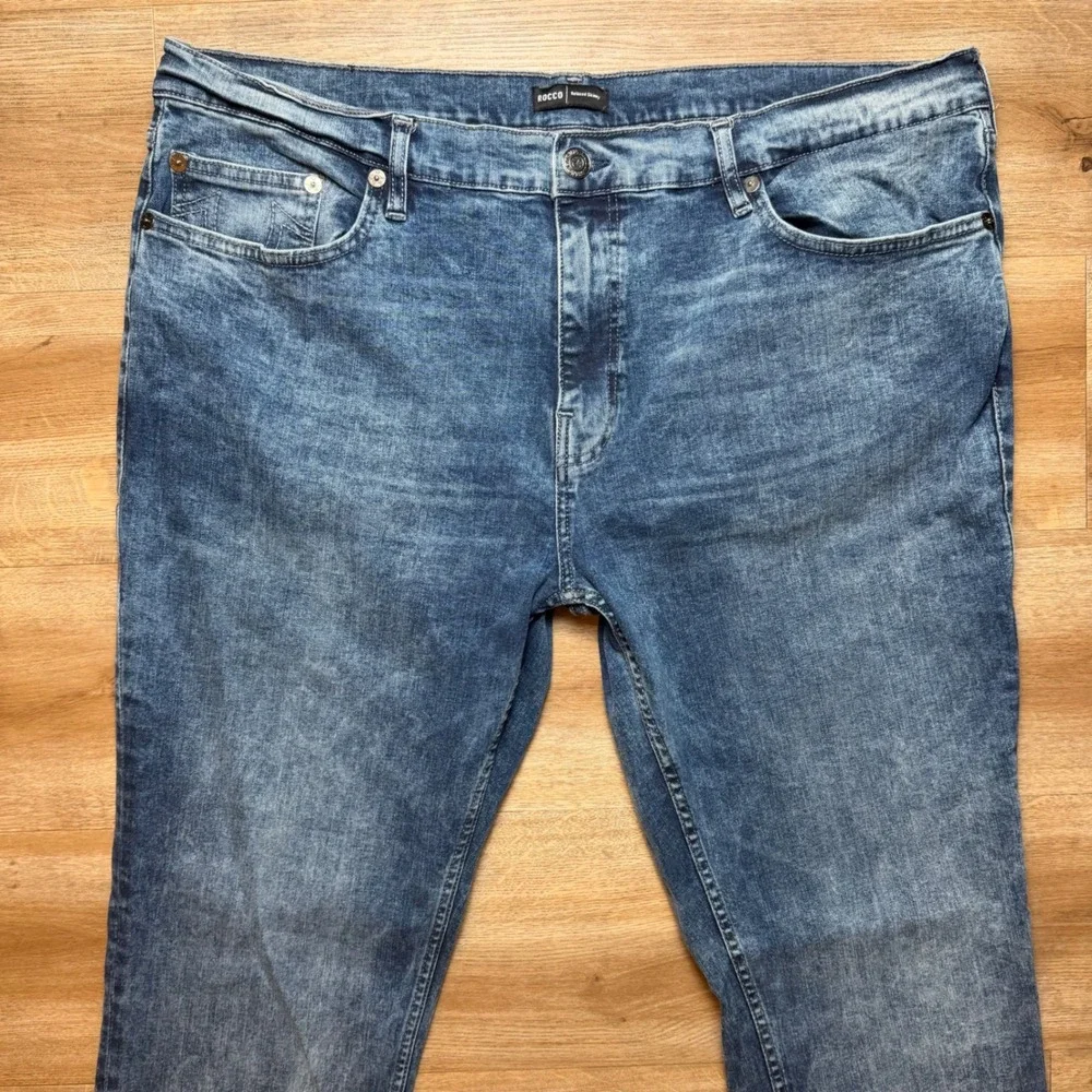 True Religion Rocco Jeans Mens 42x34 Blue Relaxed Skinny Stretch Denim Pants